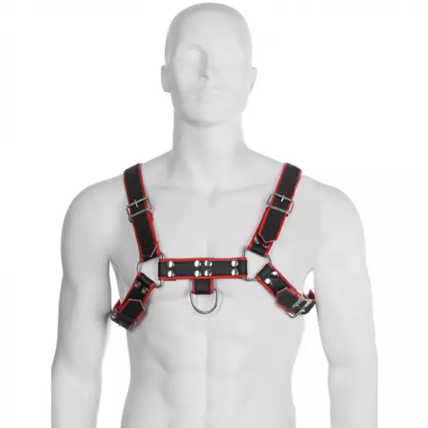LEATHER BODY - HARNAIS DE CHA�NE DE III NOIR / ROUGE