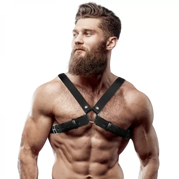 FETISH SUBMISSIVE ATTITUDE - HARNAIS BULLDOG AJUSTABLE EN CUIR �COLOGIQUE POUR HOMMES