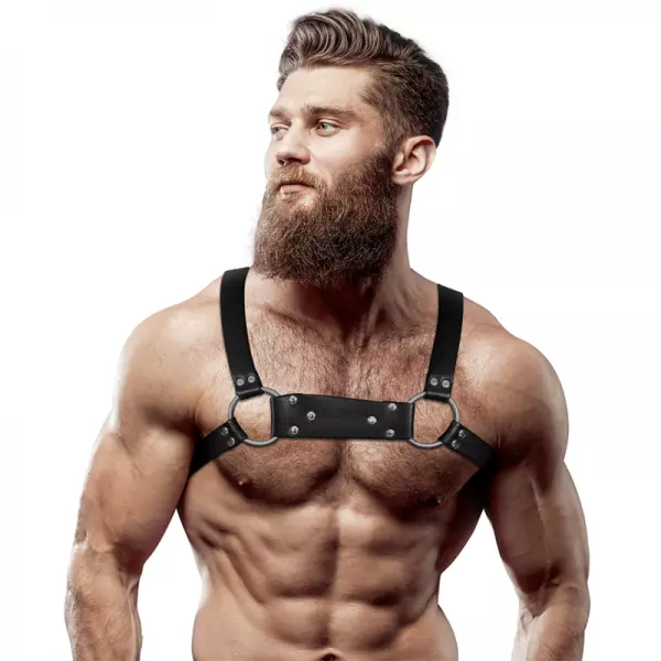 FETISH SUBMISSIVE ATTITUDE - HARNAIS POITRINE BULLDOG EN CUIR �COLOGIQUE POUR HOMMES TAILLE M/L