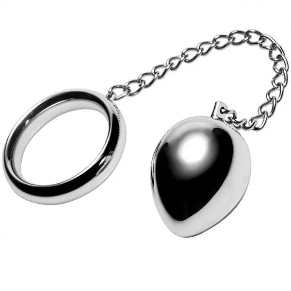 METAL HARD - ANNEAU P�NIEN 45MM + CHA�NE AVEC BILLE M�TALLIQUE