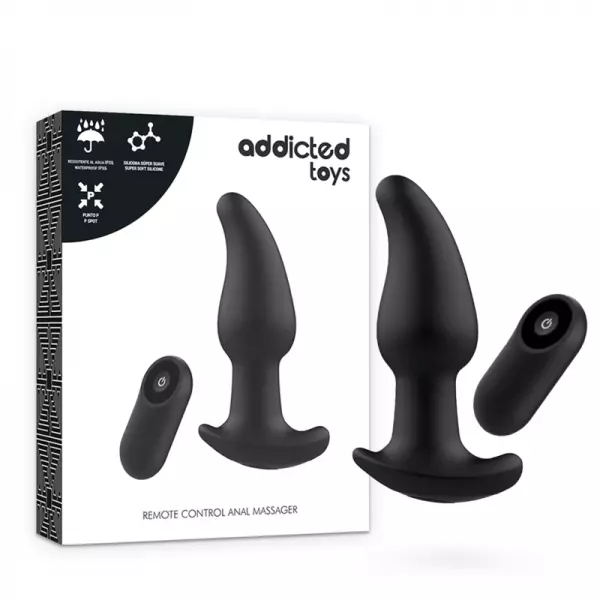 ADDICTED TOYS - PRISE T�L�COMMANDE ANAL P-SPOT NOIR POINTU