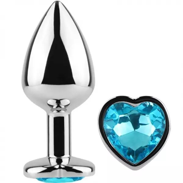 SECRETPLAY - PLUG ANAL EN M�TAL COEUR BLEU PETITE TAILLE 7 CM