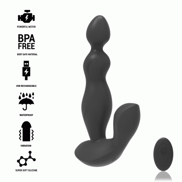 BLACK&SILVER - T�L�COMMANDE EN SILICONE POUR PLUG ANAL CORA