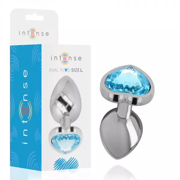 INTENSE - PLUG ANAL M�TAL ALUMINIUM COEUR BLEU TAILLE L