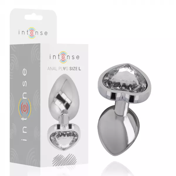 INTENSE - PLUG ANAL M�TAL ALUMINIUM COEUR BLANC TAILLE L