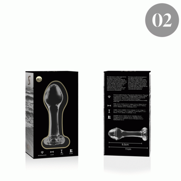 NEBULA SERIES BY IBIZA - PLUG ANAL MOD�LE 2 VERRE BOROSILICATE 11 X 3,5 CM CLAIR