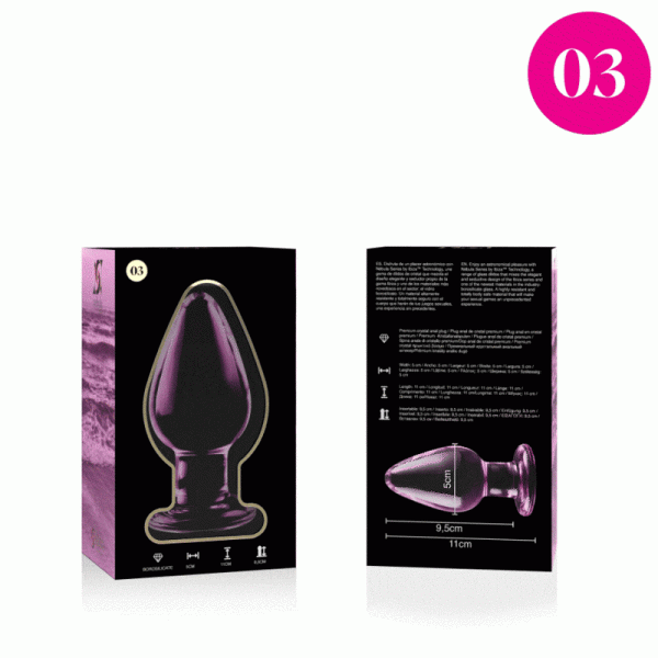 NEBULA SERIES BY IBIZA - PLUG ANAL MOD�LE 3 VERRE BOROSILICATE 11 X 5 CM ROSE