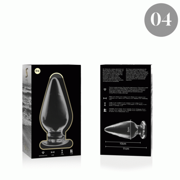 NEBULA SERIES BY IBIZA - PLUG ANAL MOD�LE 4 VERRE BOROSILICATE 11 X 5 CM CLAIR