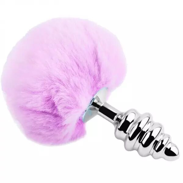 ALIVE - PLUG DE PLAISIR ANAL SPIRAL M�TAL FLUFFY VIOLET TAILLE M