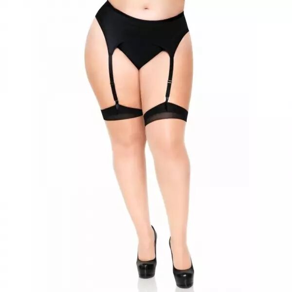 LEG AVENUE - PLUS LYCRA SHEER 2 TONS CUISSES HAUTES AVEC COUTURE ARRI�RE ET TALON CUBAIN