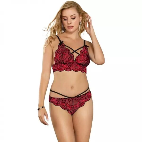 SUBBLIME - SET ENSEMBLE DEUX PI�CES TOP ET CULOTTE EN DENTELLE L/XL