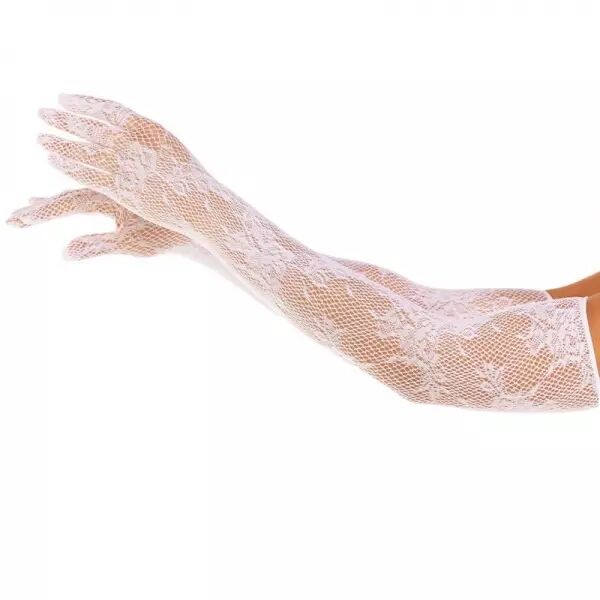 LEG AVENUE - GANTS FLEURS ROUGES BLANCS