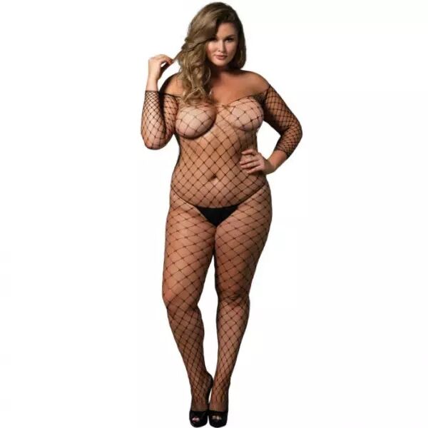LEG AVENUE - BODYSTOCKING  �PAULES D�NUD�ES NOIR GRANDE TAILLE