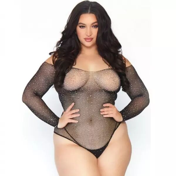 LEG AVENUE - BODYSTOCKING EN R�SILLE CRISTALIS�E 1X-2X