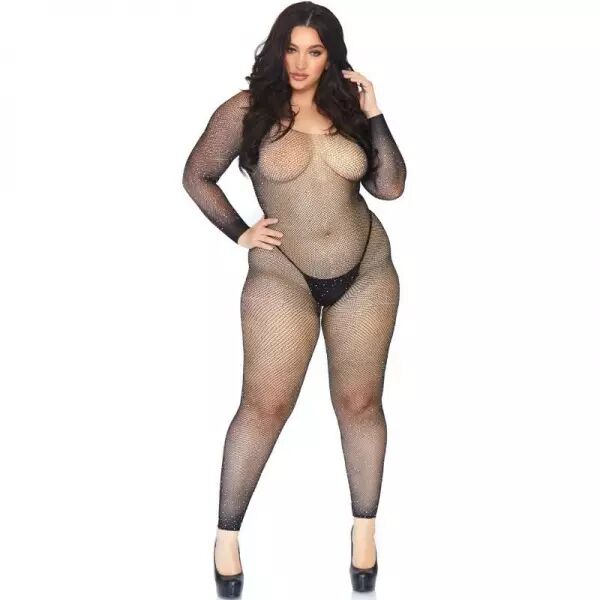 LEG AVENUE - BAS DE CORPS EN FILET CRISTALLIS� LEG AVENUE - 1X-2X