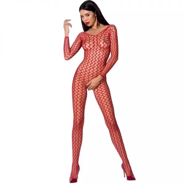 PASSION - FEMME BS068 BODYSTOCKING ROUGE TAILLE UNIQUE