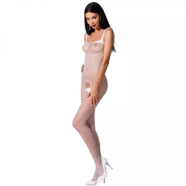 PASSION - FEMME BS071 BODYSTOCKING BLANC TAILLE UNIQUE