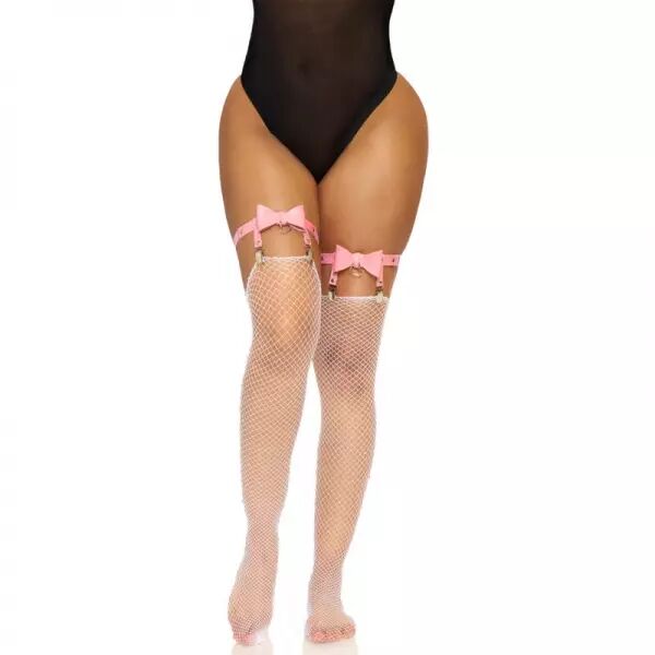 LEG AVENUE - JARRATI�RE HAUTE EN CUIR V�G�TALIEN TAILLE UNIQUE - ROSE