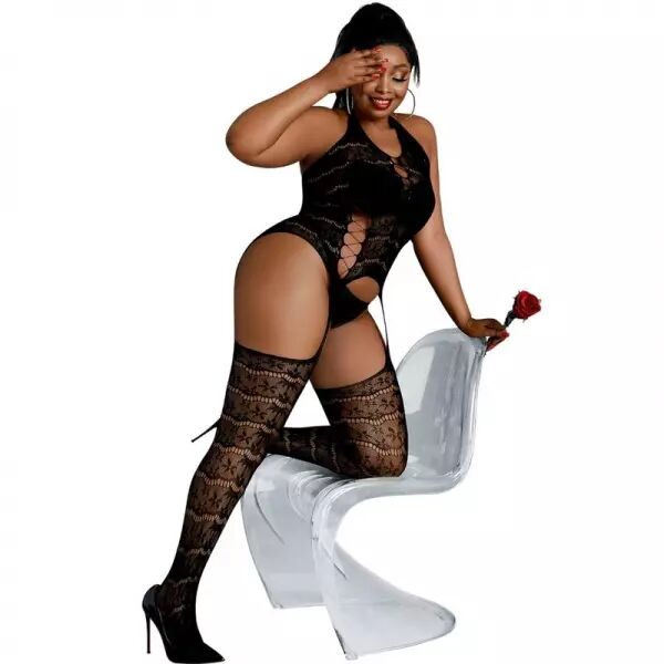 MOONLIGHT - BODYSTOCKING MOD�LE 2 NOIR GRANDE TAILLE