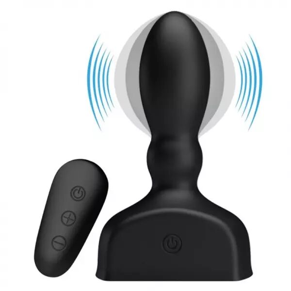 MR PLAY - T�L�COMMANDE DE PLUG ANAL GONFLABLE NOIR