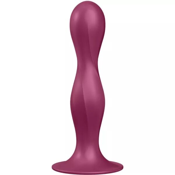 SATISFYER - GODE EN SILICONE DOUBLE BALL-R GRENAT