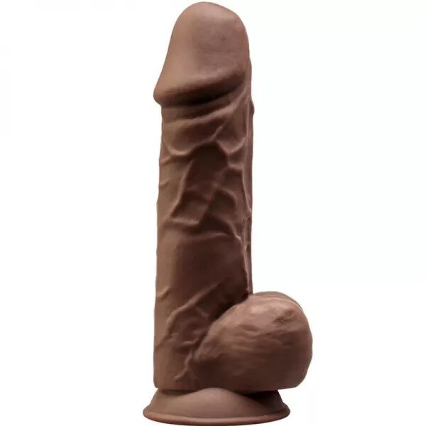 SILEXD - MOD�LE 1 P�NIS R�ALISTE PREMIUM SILEXPAN SILICONE MARRON 21.5 CM