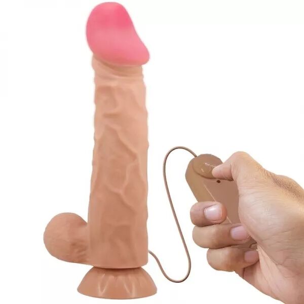 PRETTY LOVE - S�RIE SLIDING SKIN GODE R�ALISTE AVEC VENTOUSE SLIDING SKIN T�L�COMMANDE FLESH 24 CM