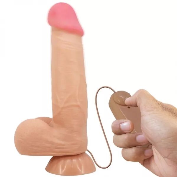 PRETTY LOVE - S�RIE SLIDING SKIN GODE R�ALISTE AVEC VENTOUSE SLIDING SKIN T�L�COMMANDE FLESH 21,8 CM