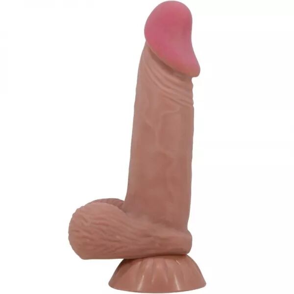 PRETTY LOVE - S�RIE SLIDING SKIN GODE R�ALISTE AVEC VENTOUSE COULISSANTE PEAU BRUN 19,4 CM