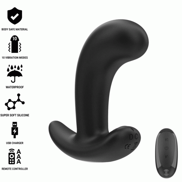 INTENSE - CHANDLER ANAL PLUG 10 VIBRATIONS NOIR T�L�COMMANDE