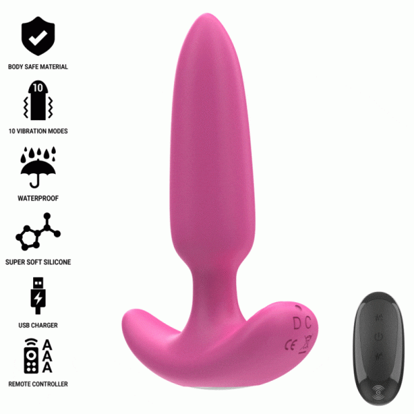 INTENSE - ROSS ANAL PLUG 10 VIBRATIONS ROSE T�L�COMMANDE