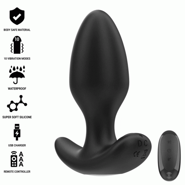 INTENSE - JOEY ANAL PLUG 10 VIBRATIONS NOIR T�L�COMMANDE