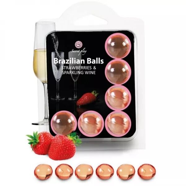 SECRETPLAY - SET 6 BOULES BR�SILIENNES FRAISES AU CAVA
