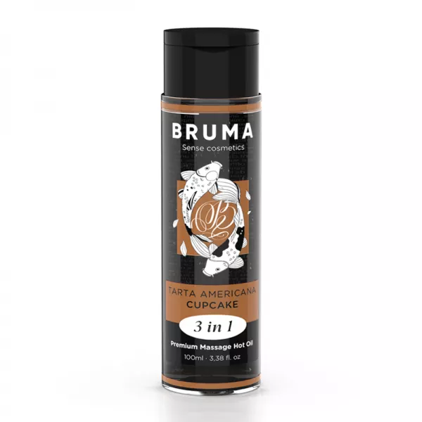 BRUMA - HUILE DE MASSAGE PREMIUM EFFET CHALEUR SAVEUR CUPCAKE 3 EN 1 - 100 ML