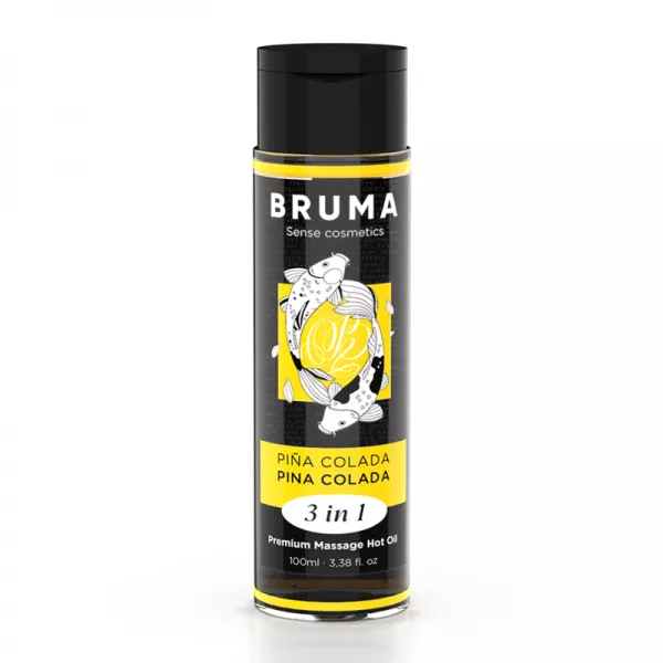 BRUMA - HUILE DE MASSAGE PREMIUM EFFET CHALEUR SAVEUR PINA COLADA 3 EN 1 - 100 ML