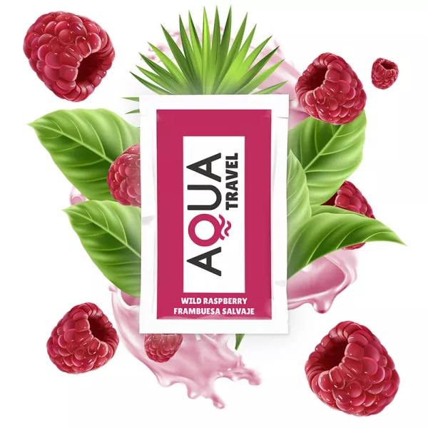 AQUA TRAVEL - LUBRIFIANT � BASE D'EAU SAVEUR FRAMBOISE SAUVAGE 6 ML