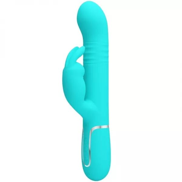 PRETTY LOVE - VIBRATEUR COALE RABBIT PERLES VERT AQUA