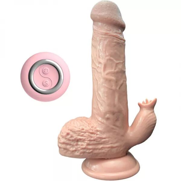 ARMONY - VIBRATEUR R�ALISTE & GODE DE POUSS�E AVEC STIMULATEUR DE LANGUE 19 CM