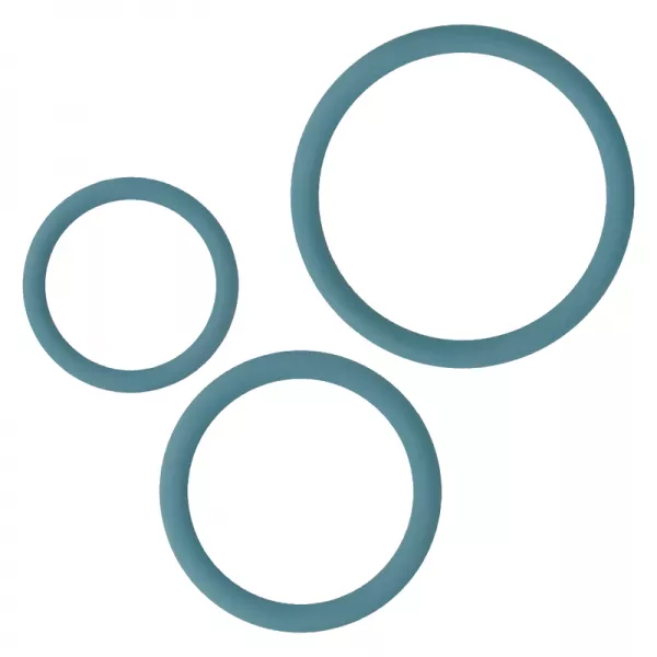 OHMAMA - SET 3 ANNEAUX POUR P�NIS & TESTICULES - BLEU