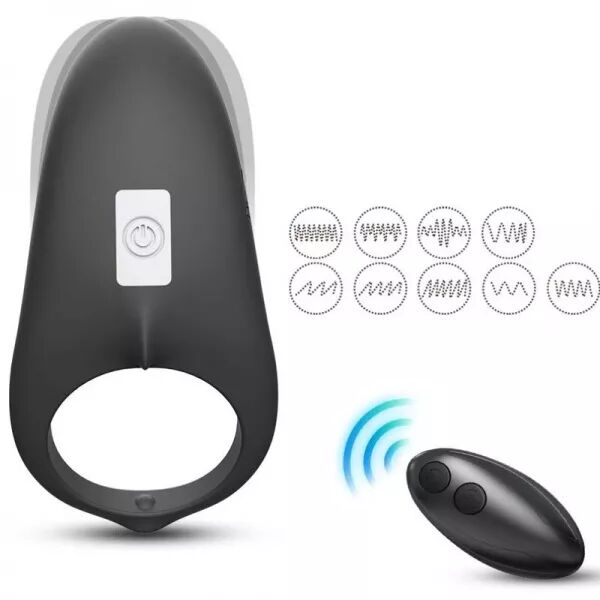 ARMONY - ANNEAU VIBRATEUR SHARK POUR COUPLES T�L�COMMANDE NOIR