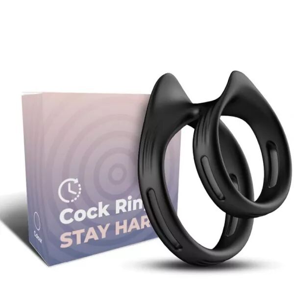 ARMONY - BAGUE DOUBLE �LASTIQUE DUALRING NOIR