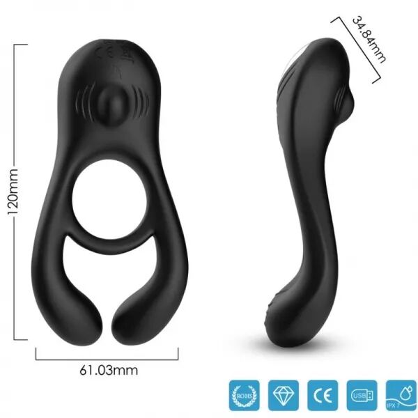 ARMONY - JOUET � ANNEAU VIBRATEUR DOUBLE VEYRON POUR COUPLES NOIR