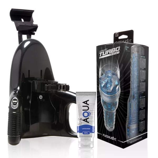 FLESHLIGHT - TURBO THRUST BLUE ICE + LANCEMENT UNIVERSEL + LUBRIFIANT QUALIT� AQUA 50 ML