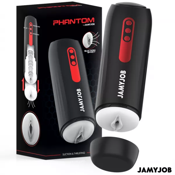 JAMYJOB - MASTURBATEUR VAGIN AUTOMATIQUE PHANTOM 5 MODES D'ASPIRATION ET DE POUSS�E