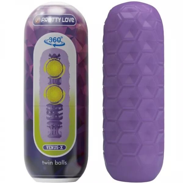 PRETTY LOVE - MASTURBATEUR POUR HOMME � DEUX BOULES VIOLET