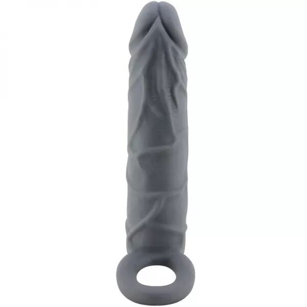 PRETTY LOVE - MANCHON DE P�NIS EN PEAU R�ALISTE GRIS FONC�