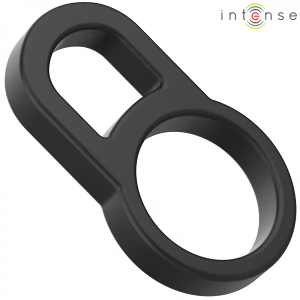 INTENSE - BOBBY DOUBLE ANNEAU P�NIS EN SILICONE NOIR