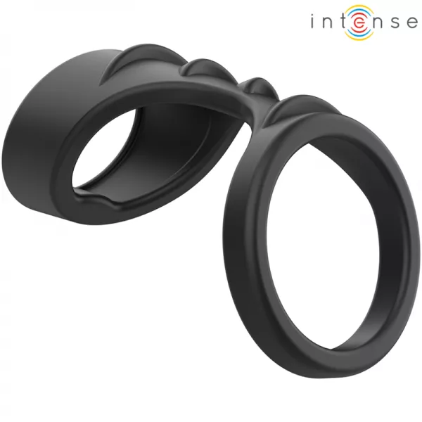 INTENSE - THEO ANNEAU P�NIS DOUBLE SILICONE NOIR MOD�LE 3
