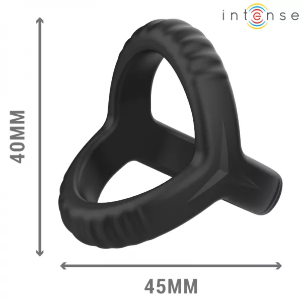 INTENSE - CARSON ANNEAU P�NIS DOUBLE SILICONE NOIR MOD�LE 4
