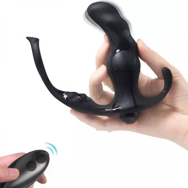ARMONY - KNIGHT VIBRATEUR ANAL PROSTATE & ANNEAU T�L�COMMANDE NOIR